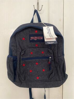 JanSport Cross Town Plus Remix 17" Fits 15" Laptop Backpack - Dark Blue Denim